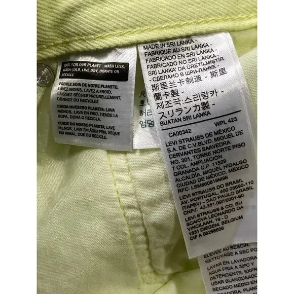 Levi's Light Yellow Jean Shorts - Picture 9 of 11